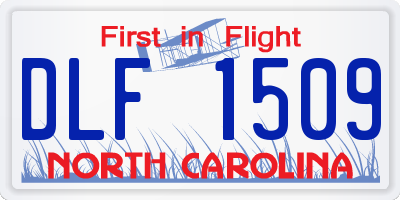 NC license plate DLF1509