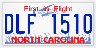 NC license plate DLF1510