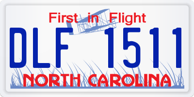 NC license plate DLF1511