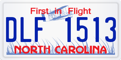 NC license plate DLF1513