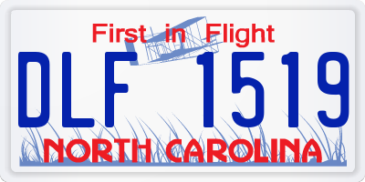 NC license plate DLF1519