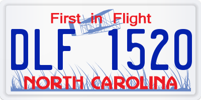 NC license plate DLF1520