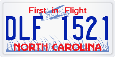 NC license plate DLF1521