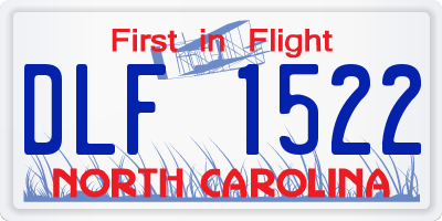 NC license plate DLF1522