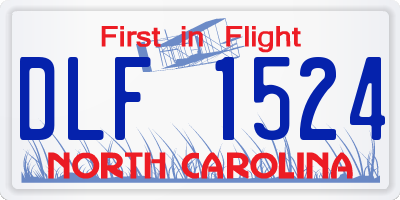 NC license plate DLF1524