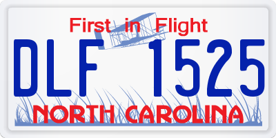 NC license plate DLF1525