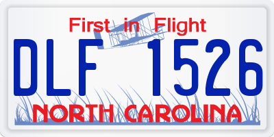 NC license plate DLF1526