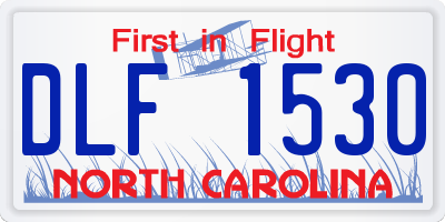 NC license plate DLF1530