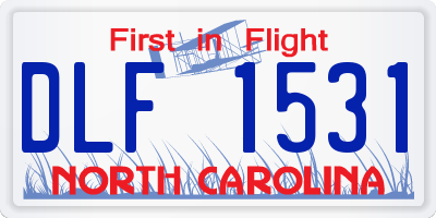 NC license plate DLF1531