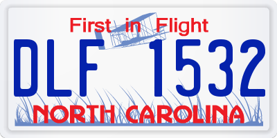 NC license plate DLF1532