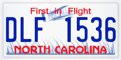 NC license plate DLF1536