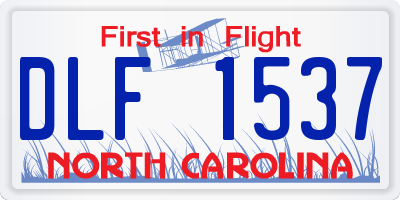 NC license plate DLF1537