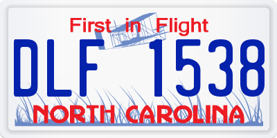 NC license plate DLF1538