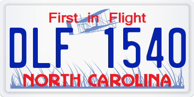 NC license plate DLF1540