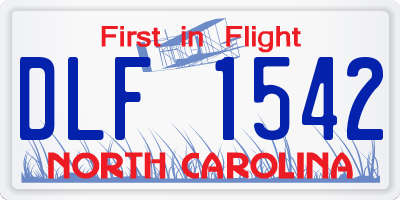 NC license plate DLF1542