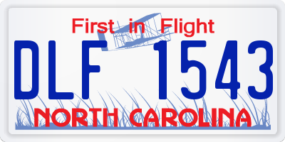 NC license plate DLF1543