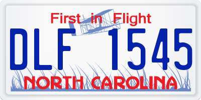 NC license plate DLF1545