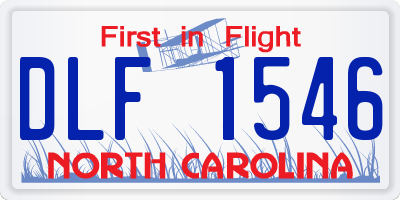 NC license plate DLF1546