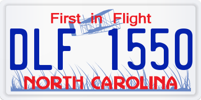 NC license plate DLF1550