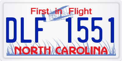 NC license plate DLF1551