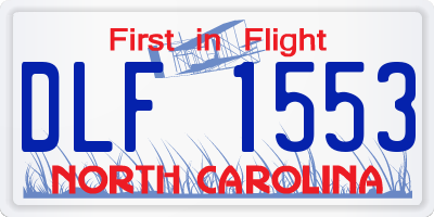 NC license plate DLF1553