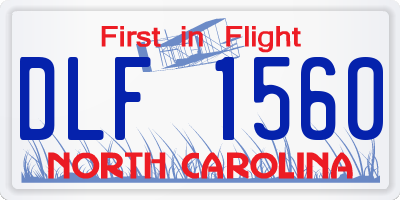 NC license plate DLF1560