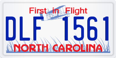 NC license plate DLF1561