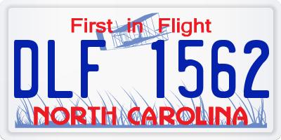 NC license plate DLF1562