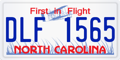 NC license plate DLF1565