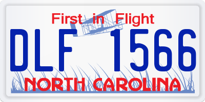NC license plate DLF1566