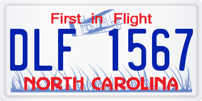 NC license plate DLF1567