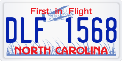 NC license plate DLF1568