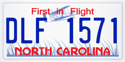 NC license plate DLF1571