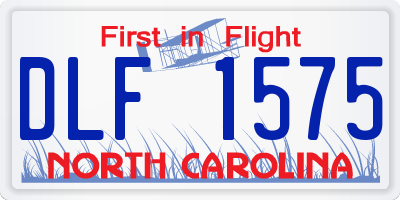 NC license plate DLF1575