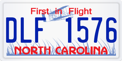 NC license plate DLF1576