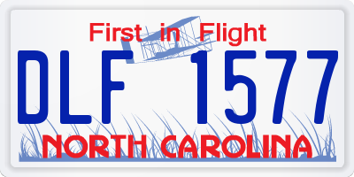 NC license plate DLF1577