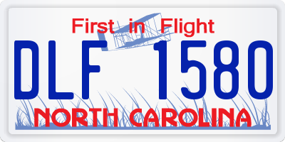 NC license plate DLF1580