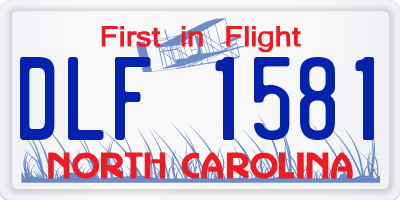 NC license plate DLF1581