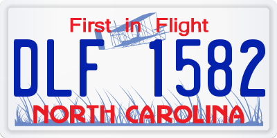 NC license plate DLF1582