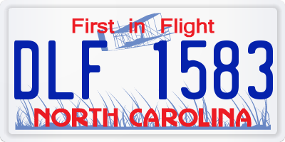 NC license plate DLF1583