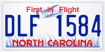 NC license plate DLF1584