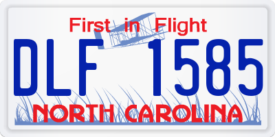 NC license plate DLF1585