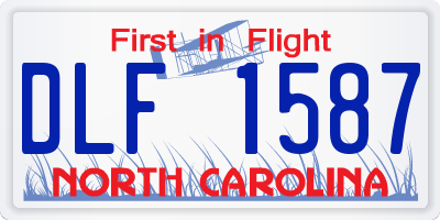 NC license plate DLF1587