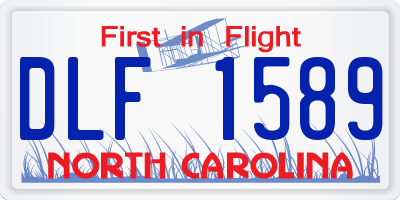 NC license plate DLF1589