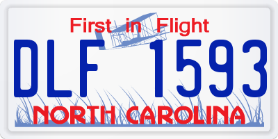 NC license plate DLF1593