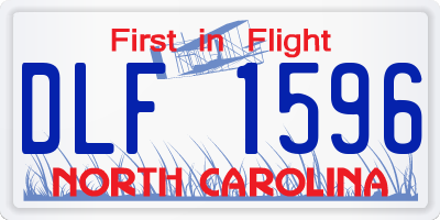 NC license plate DLF1596