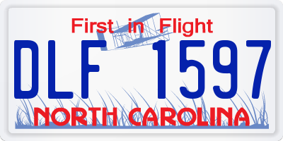 NC license plate DLF1597