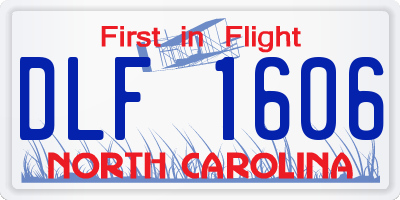 NC license plate DLF1606