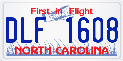 NC license plate DLF1608