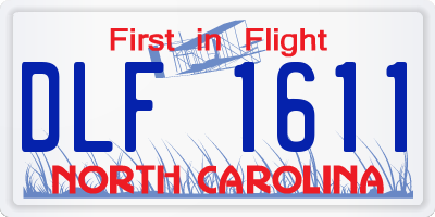 NC license plate DLF1611